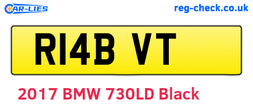 R14BVT are the vehicle registration plates.