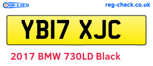 YB17XJC are the vehicle registration plates.