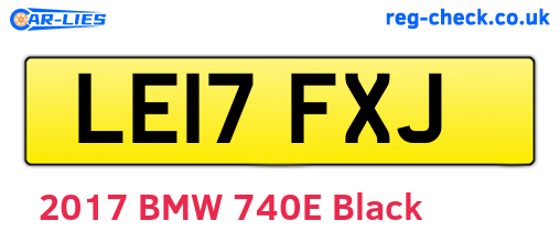 LE17FXJ are the vehicle registration plates.
