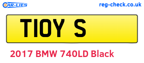 T1OYS are the vehicle registration plates.
