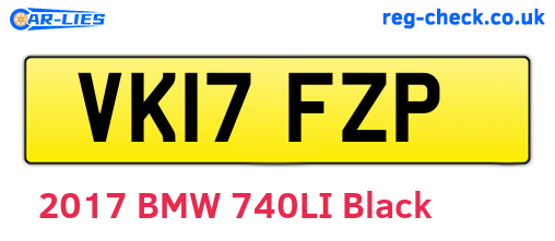 VK17FZP are the vehicle registration plates.
