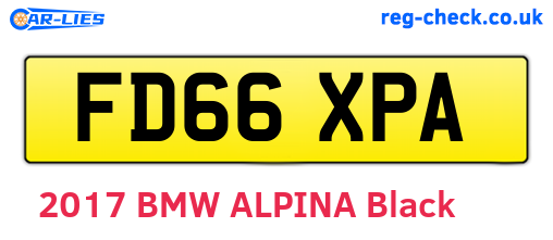 FD66XPA are the vehicle registration plates.