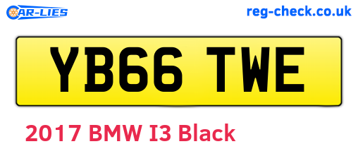 YB66TWE are the vehicle registration plates.
