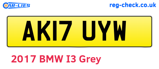 AK17UYW are the vehicle registration plates.