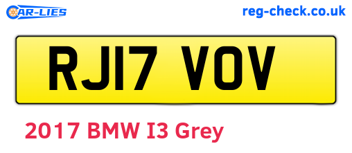 RJ17VOV are the vehicle registration plates.