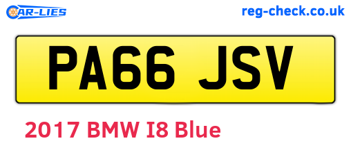 PA66JSV are the vehicle registration plates.