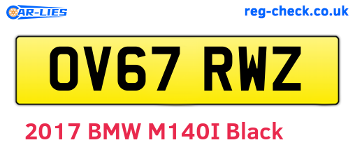 OV67RWZ are the vehicle registration plates.