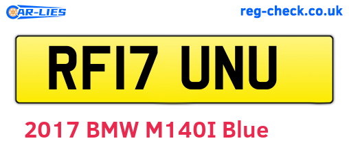 RF17UNU are the vehicle registration plates.