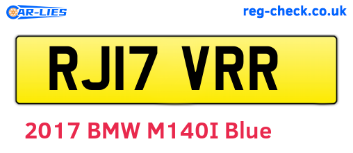 RJ17VRR are the vehicle registration plates.