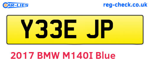 Y33EJP are the vehicle registration plates.