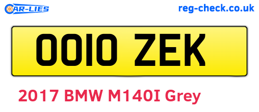 OO10ZEK are the vehicle registration plates.