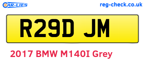 R29DJM are the vehicle registration plates.