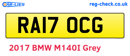 RA17OCG are the vehicle registration plates.