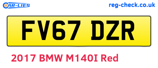 FV67DZR are the vehicle registration plates.