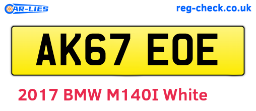 AK67EOE are the vehicle registration plates.