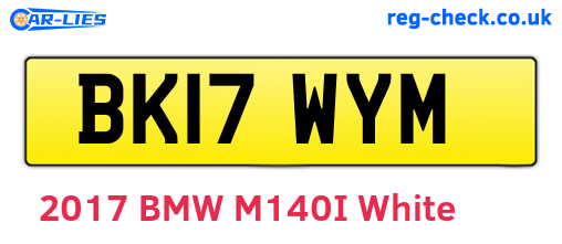 BK17WYM are the vehicle registration plates.