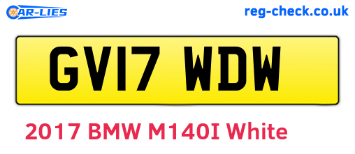 GV17WDW are the vehicle registration plates.