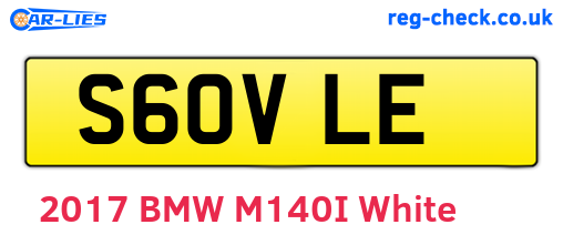 S60VLE are the vehicle registration plates.