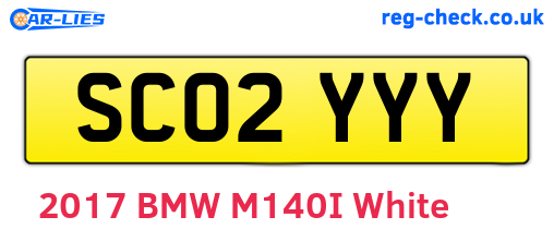 SC02YYY are the vehicle registration plates.