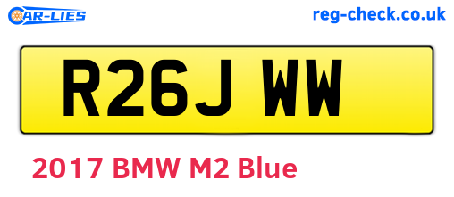 R26JWW are the vehicle registration plates.