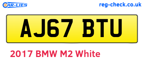 AJ67BTU are the vehicle registration plates.
