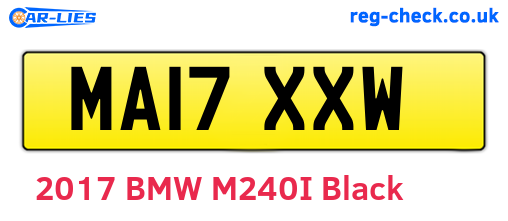 MA17XXW are the vehicle registration plates.