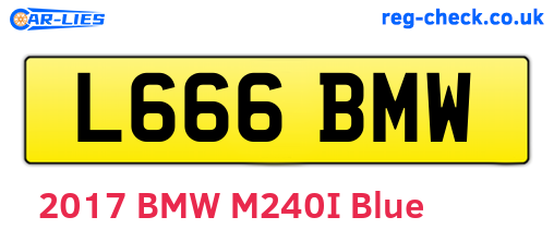 L666BMW are the vehicle registration plates.