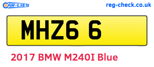 MHZ66 are the vehicle registration plates.