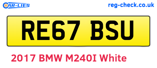 RE67BSU are the vehicle registration plates.