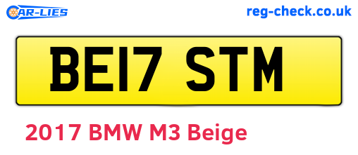 BE17STM are the vehicle registration plates.