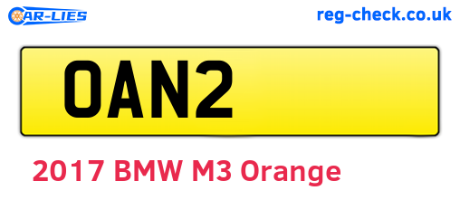 OAN2 are the vehicle registration plates.