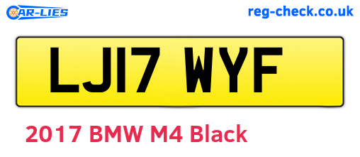 LJ17WYF are the vehicle registration plates.