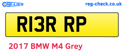 R13RRP are the vehicle registration plates.