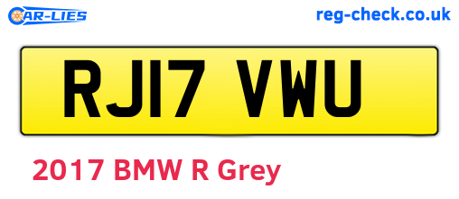 RJ17VWU are the vehicle registration plates.