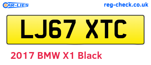 LJ67XTC are the vehicle registration plates.