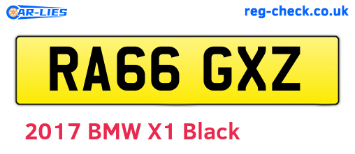 RA66GXZ are the vehicle registration plates.