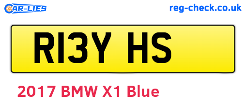 R13YHS are the vehicle registration plates.