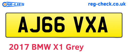 AJ66VXA are the vehicle registration plates.