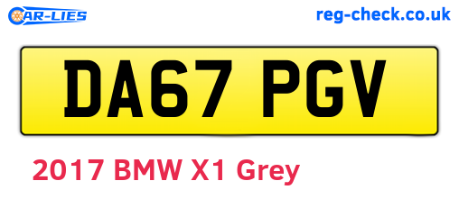 DA67PGV are the vehicle registration plates.