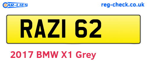 RAZ162 are the vehicle registration plates.