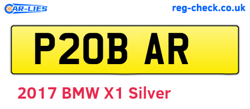 P20BAR are the vehicle registration plates.