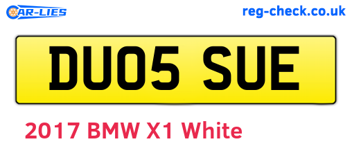DU05SUE are the vehicle registration plates.