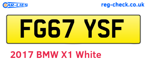 FG67YSF are the vehicle registration plates.