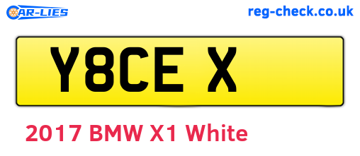 Y8CEX are the vehicle registration plates.