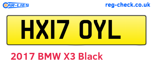 HX17OYL are the vehicle registration plates.