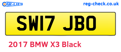SW17JBO are the vehicle registration plates.