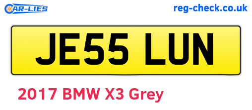JE55LUN are the vehicle registration plates.