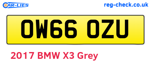 OW66OZU are the vehicle registration plates.