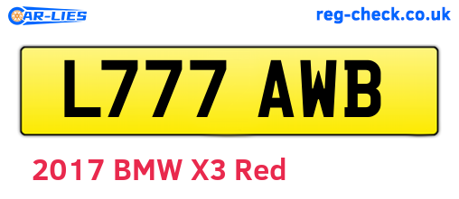 L777AWB are the vehicle registration plates.