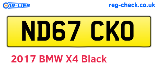 ND67CKO are the vehicle registration plates.